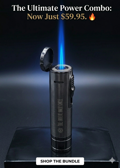 LUXURY CIGAR LIGHTER w/ ( free crystal ashtray )